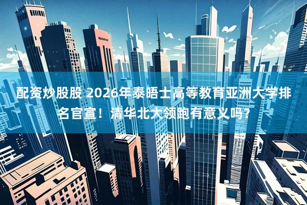 配资炒股股 2026年泰晤士高等教育亚洲大学排名官宣！清华北大领跑有意义吗？